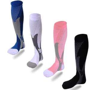 trendbaron professional graduated calf compression socks blue black pink white men and women