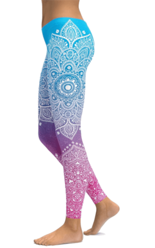 Blue Mandala Leggings | Yoga Pants 