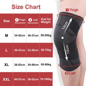 Painless Knee Wrap Brace Size Chart
