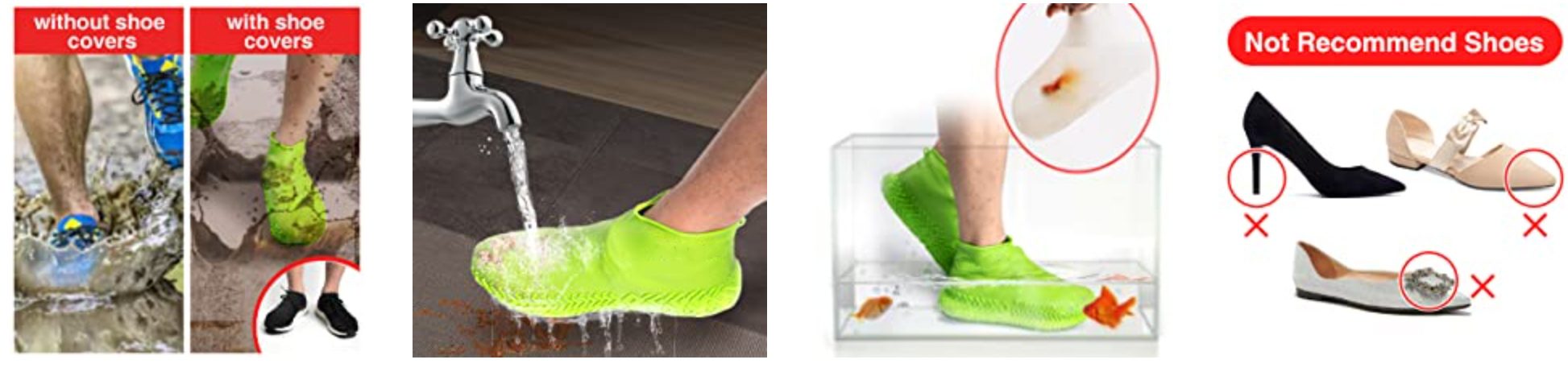 trendbaron zapato impermeable lluvia cubre múltiples colores antideslizante silicona duradera para zapatillas de deporte zapatos de cuero plegable