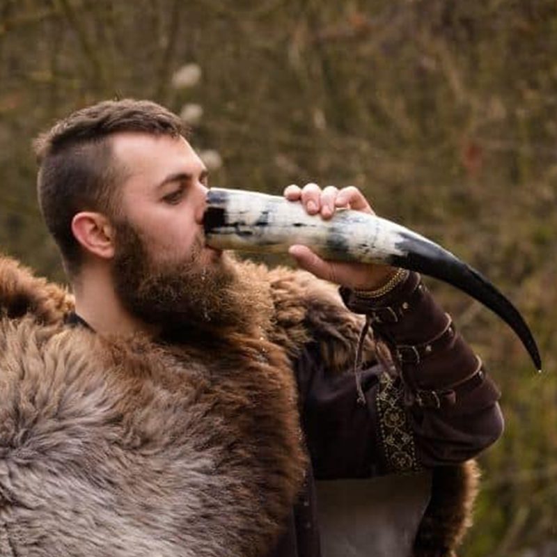 viking drinking from a horn